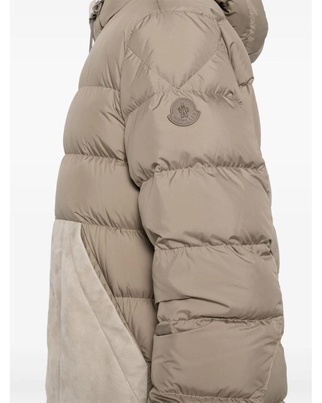Moncler Natural Logo-Patch Down Jacket for men