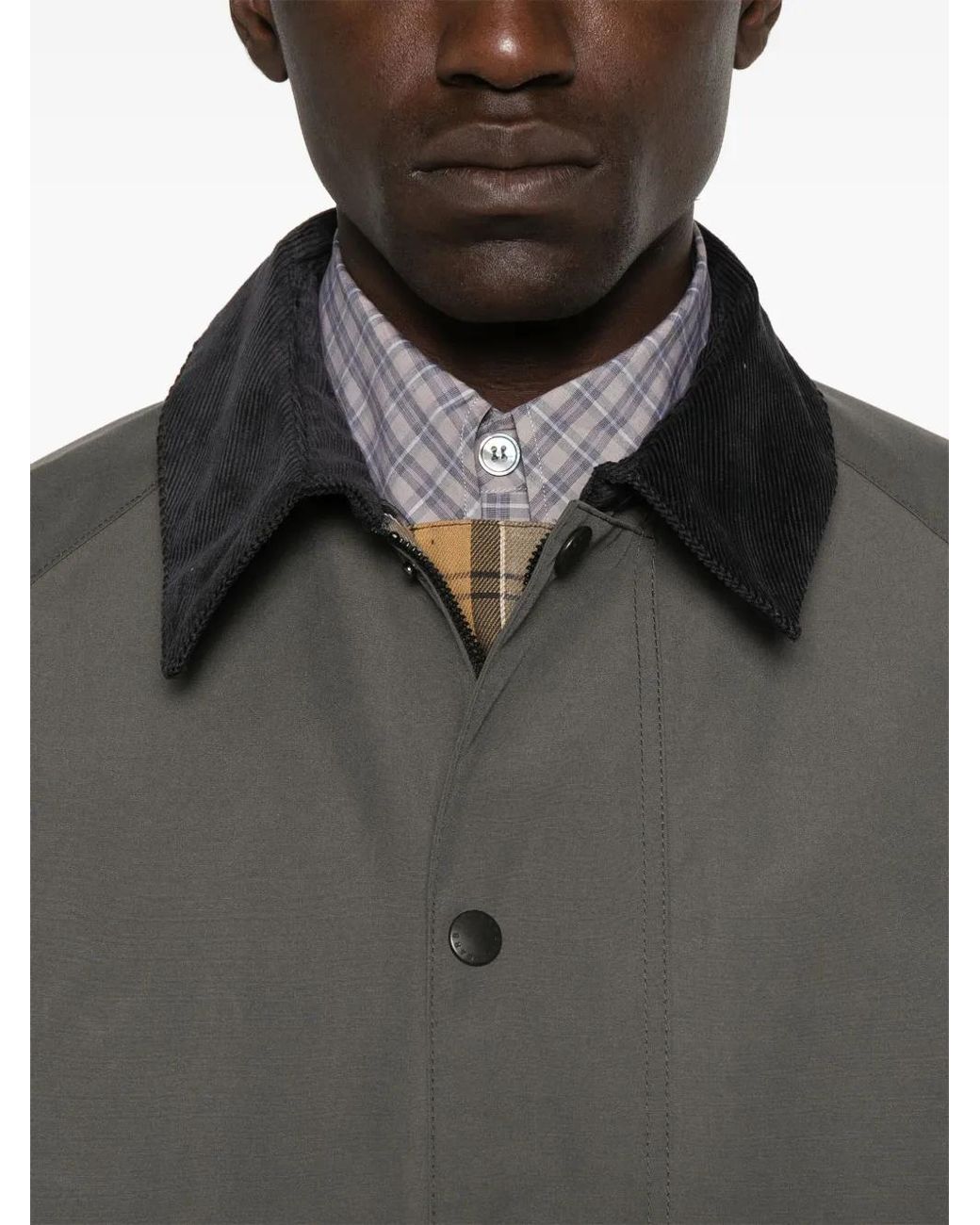 Barbour Gray Oversized Reversible Transporter Jacket for men