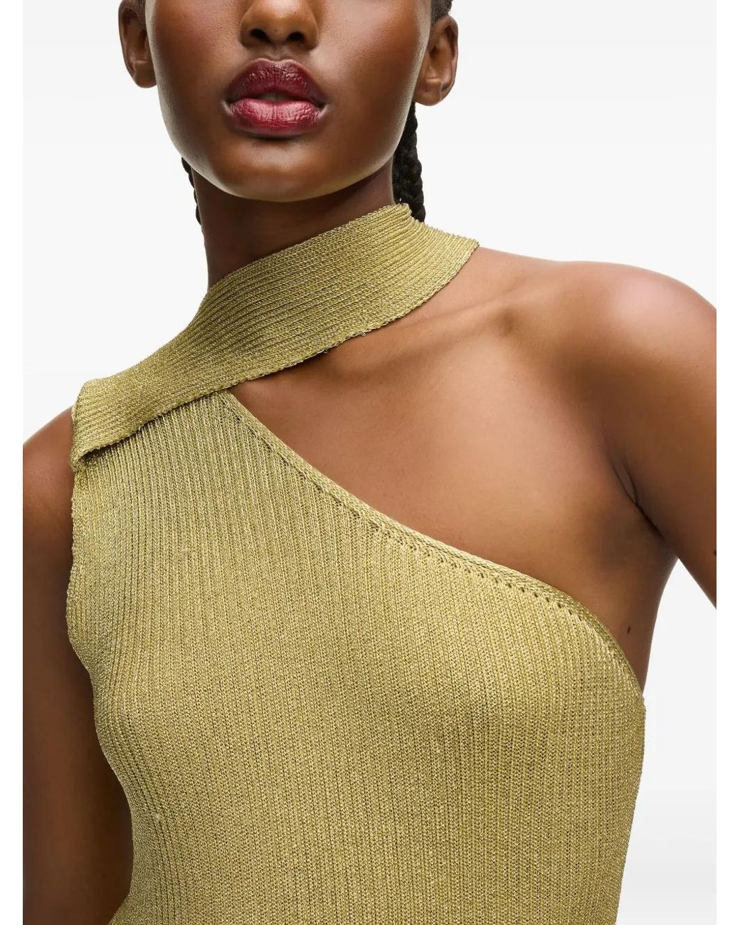 Karl Lagerfeld Maxi Metallic Knit Dress
