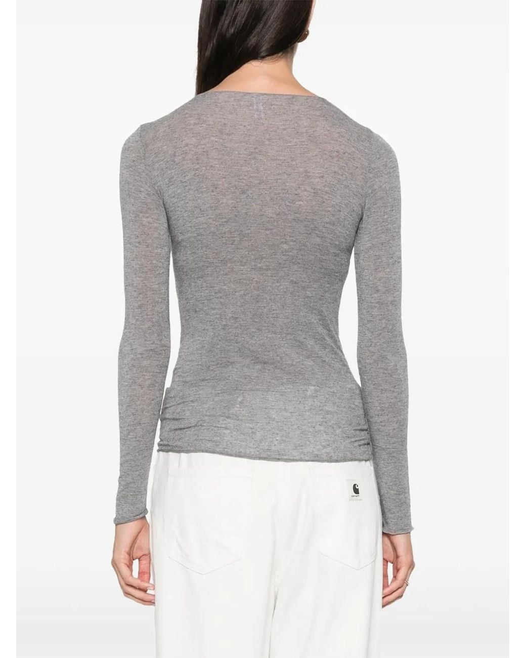 Daniele Fiesoli Gray Boat-Neck Sweater