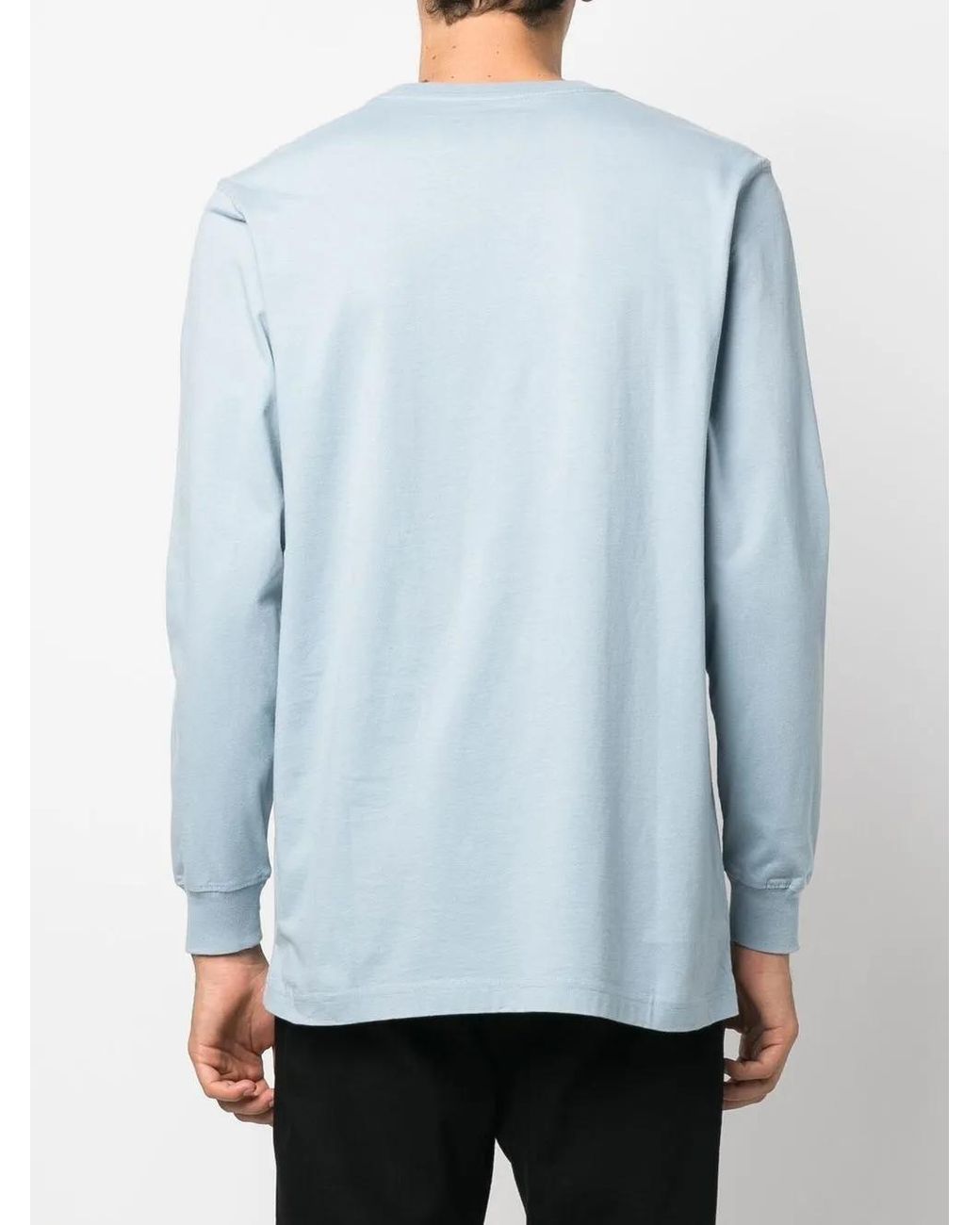 Maharishi Blue Logo-Print Long-Sleeve T-Shirt for men