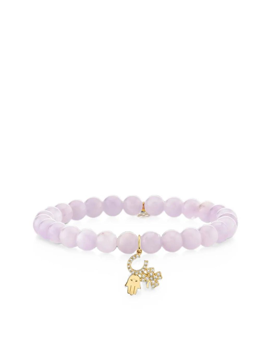 Sydney Evan White Amethyst And Diamond Charm Bracelet