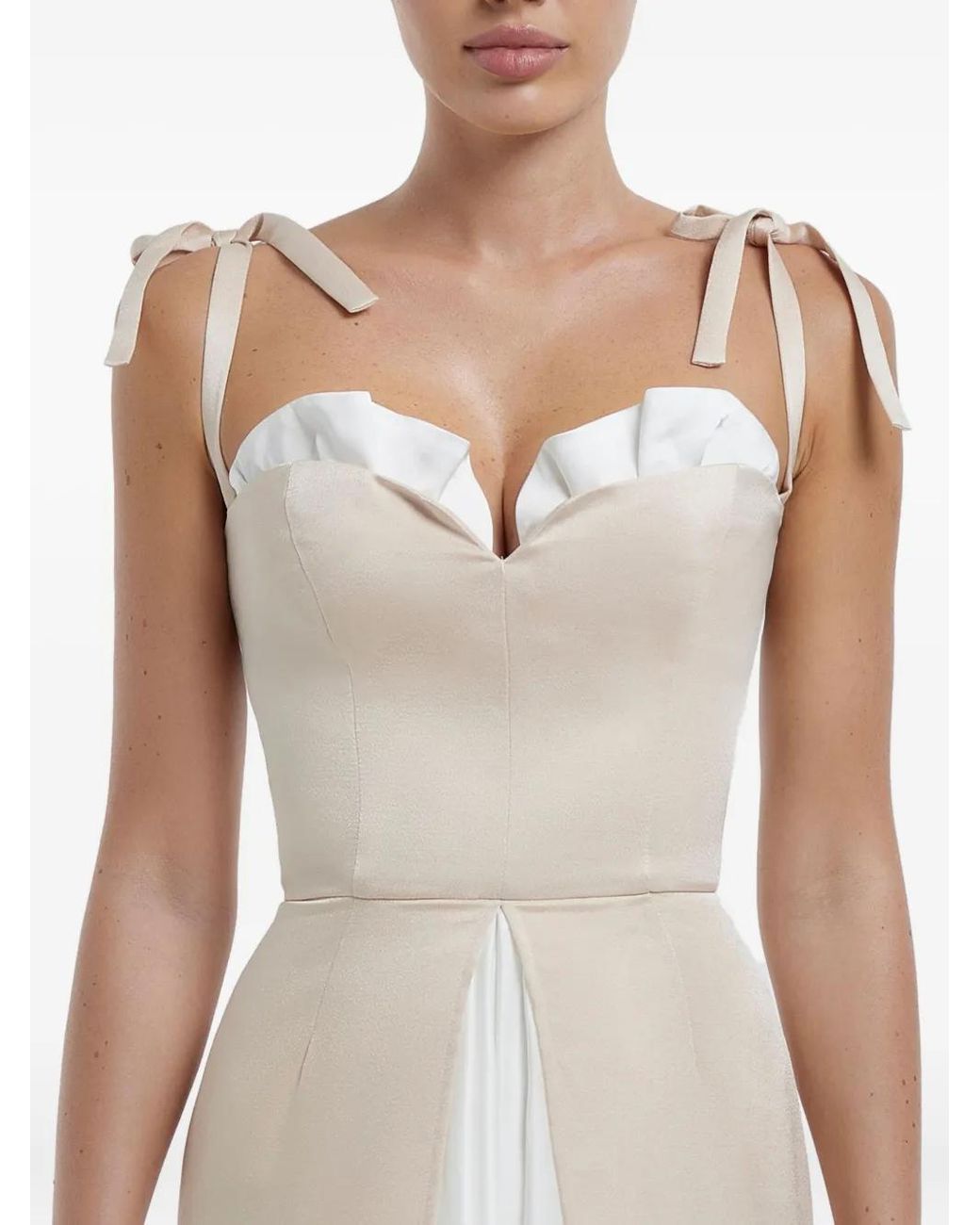 POST MERIDIEM White Flowy Slit Midi Dress