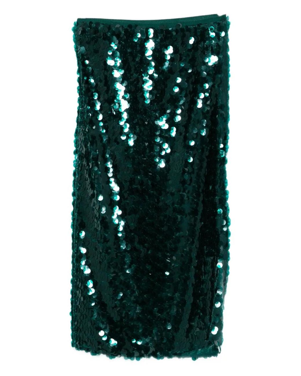 Patrizia Pepe Green Sequinned Midi Skirt