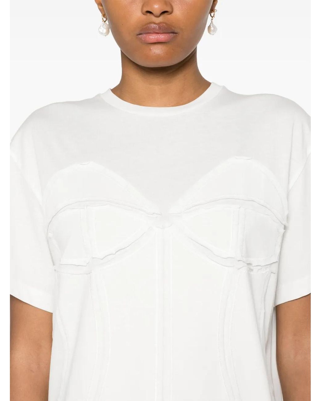 Camiseta Deconstruida Murmur de color White