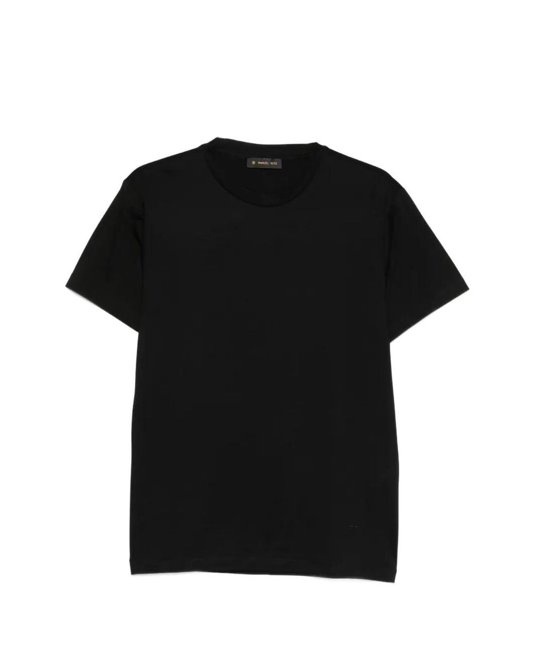 Manuel Ritz Black Crew-Neck T-Shirt for men
