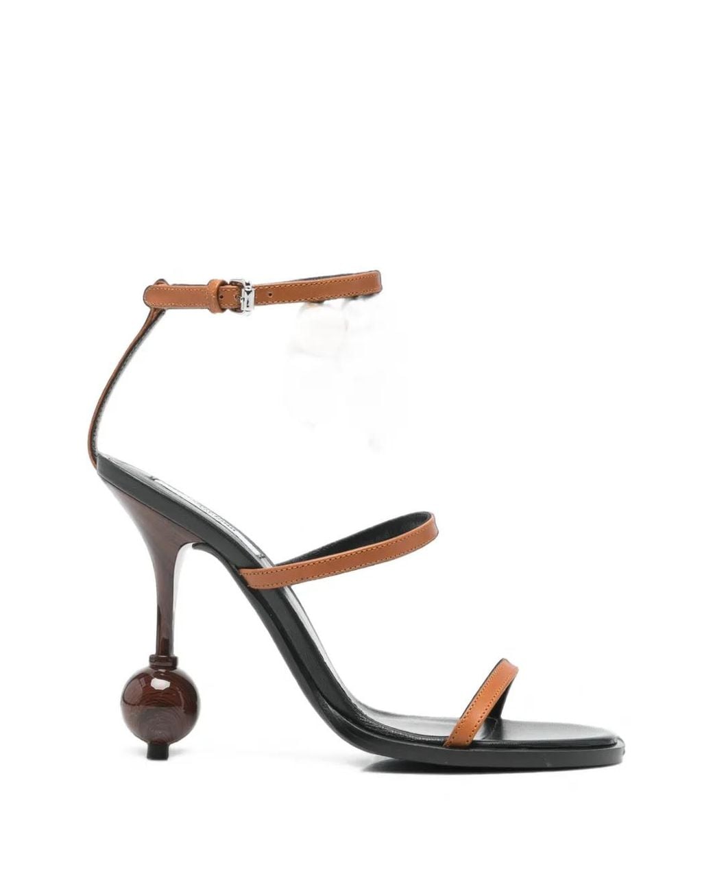 Moschino White Bead-Embellished Leather Sandals
