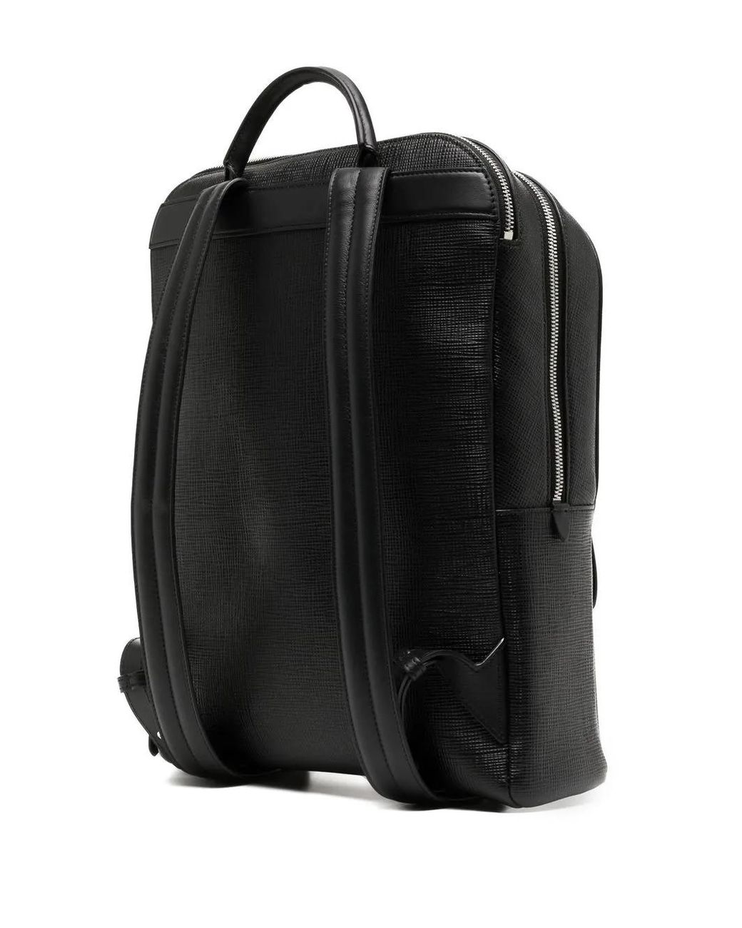 Smythson Black Grained-Calf Leather Backpack