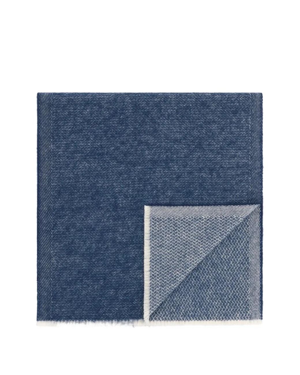Boggi Blue Scarf Micro Structured Jacquard Wool for men