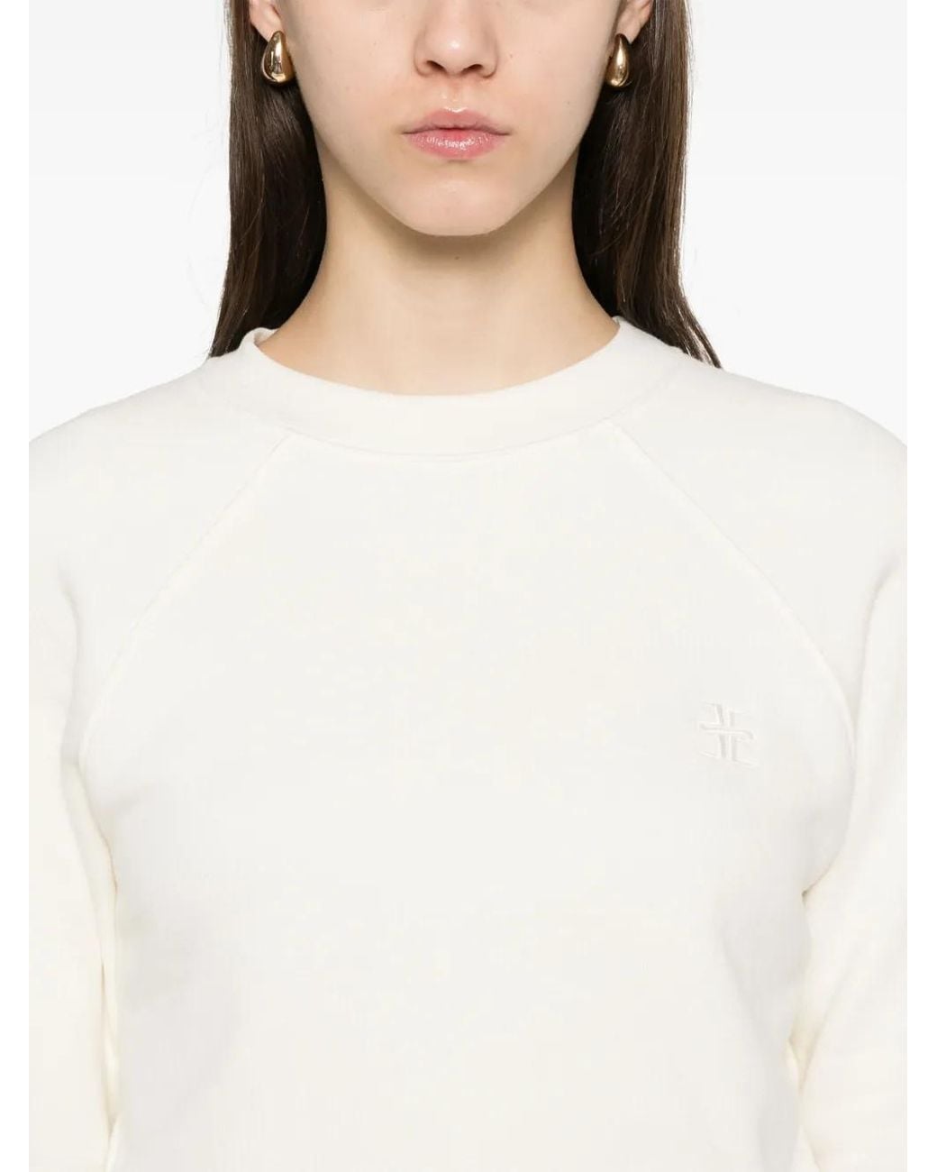 ÉTERNE White Raglan-Sleeves Sweatshirt