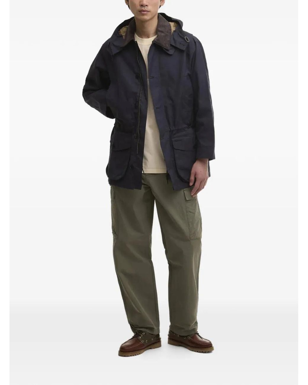 Barbour Blue Endurance Hooded Cotton Jacket for men