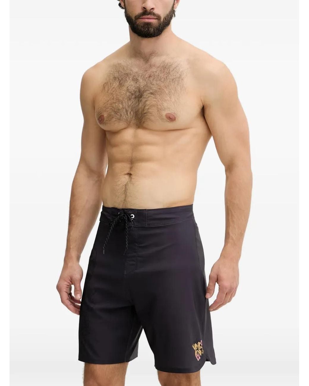 Hurley Black Phantom Floral-Print Board Shorts for men