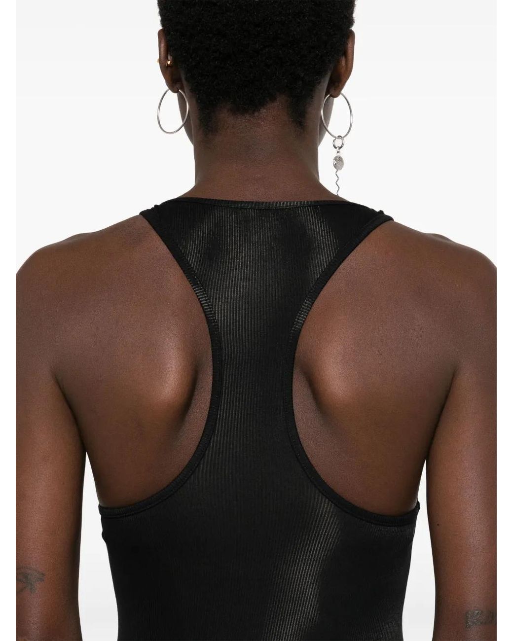 Maison Close Black Mini La Femme Amazone Ribbed Dress