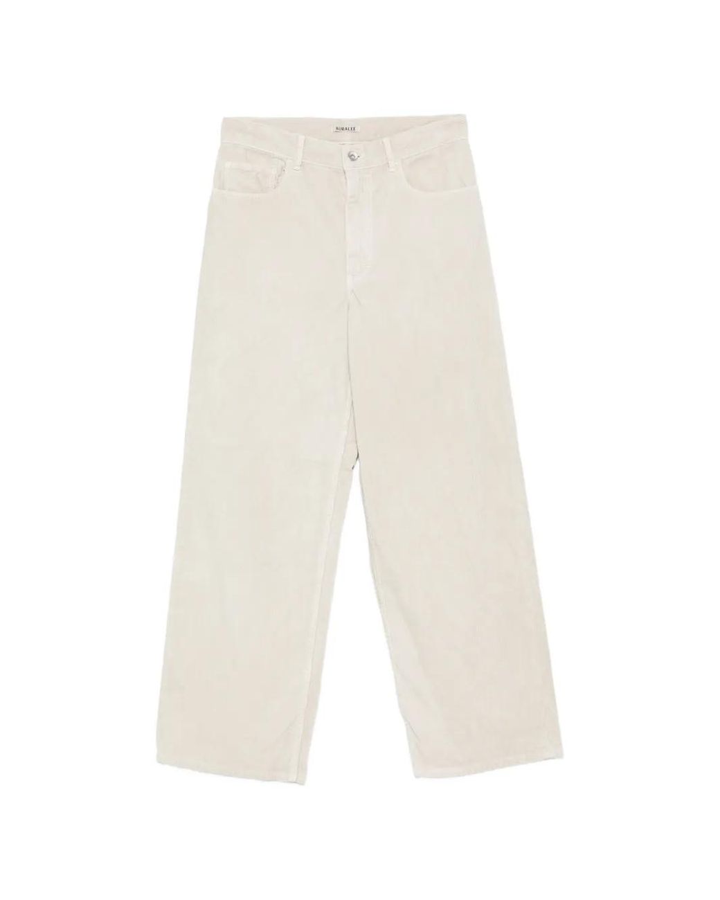 Auralee White Corduroy Trousers for men