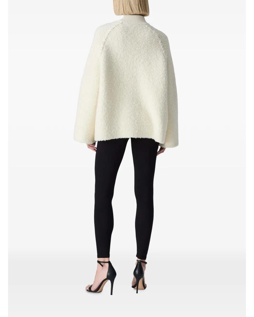 Vera Wang White Bouclé Viola Varsity Jacket