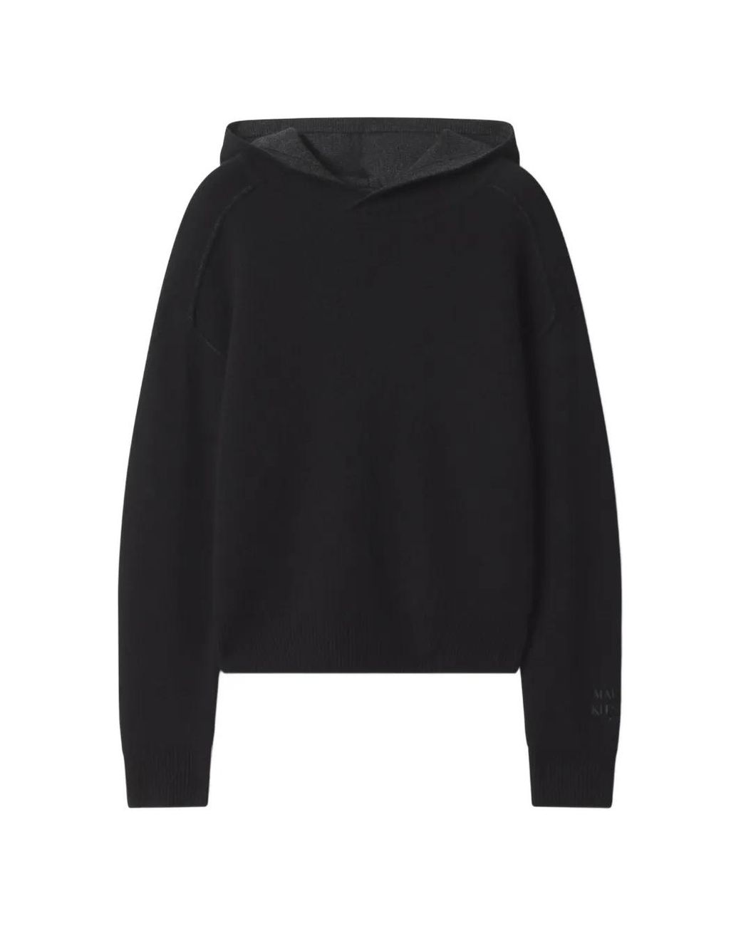 Maison Kitsuné Black Knitted Raglan-Sleeve Hoodie