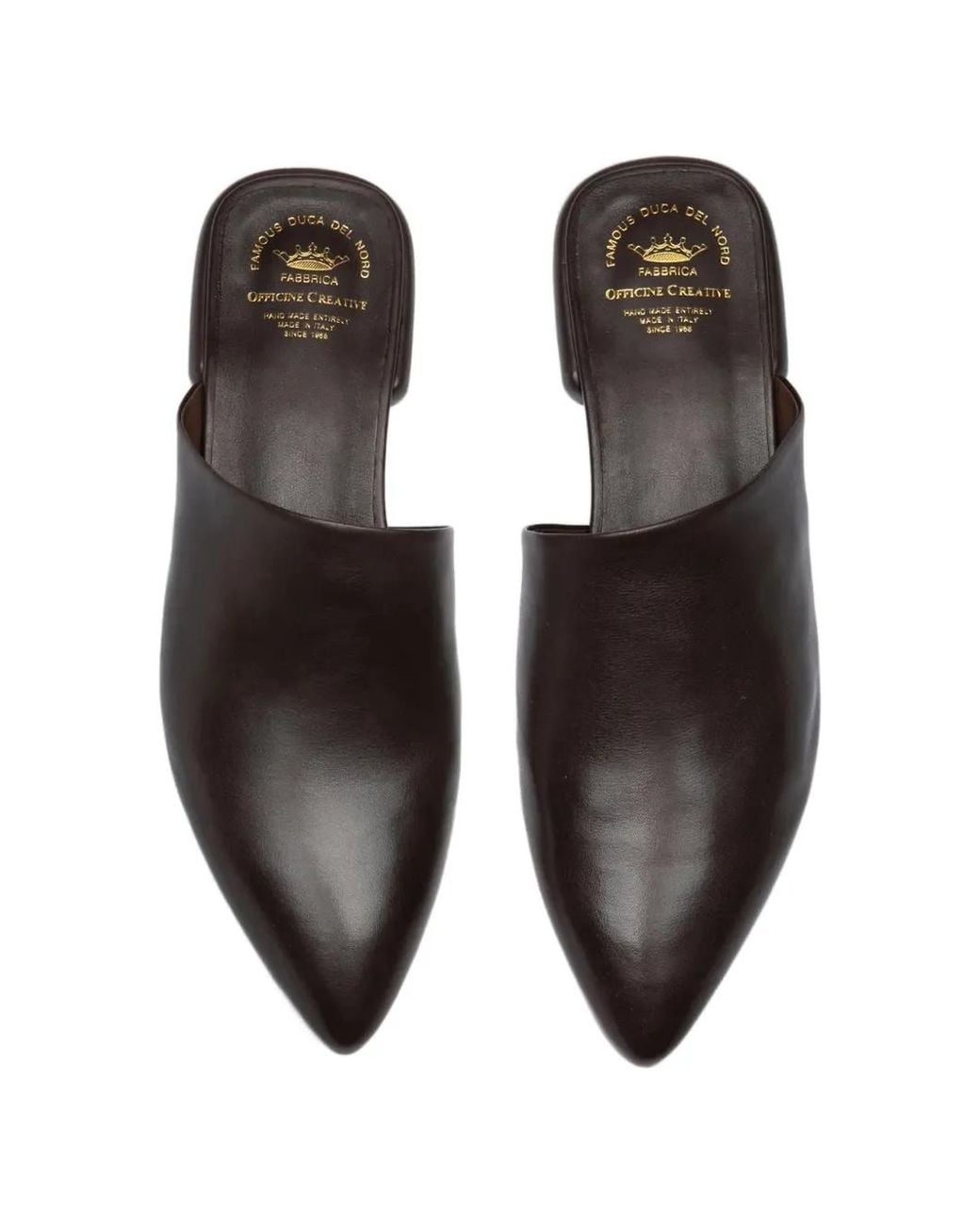 Officine Creative White Sue Pointed-Toe Leather Mules