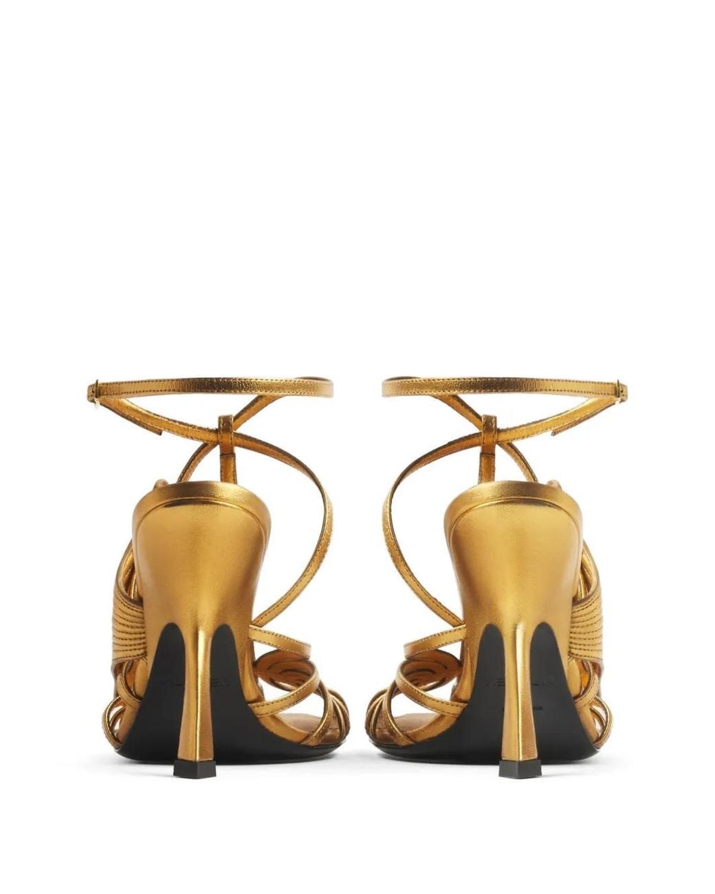 Mugler Metallic Sandales À Bride Salomé Et Détail Coquillage