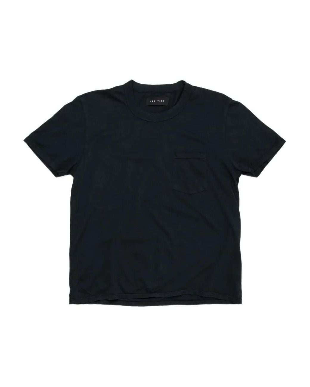 Les Tien Black Chest-Pocket Cotton T-Shirt for men