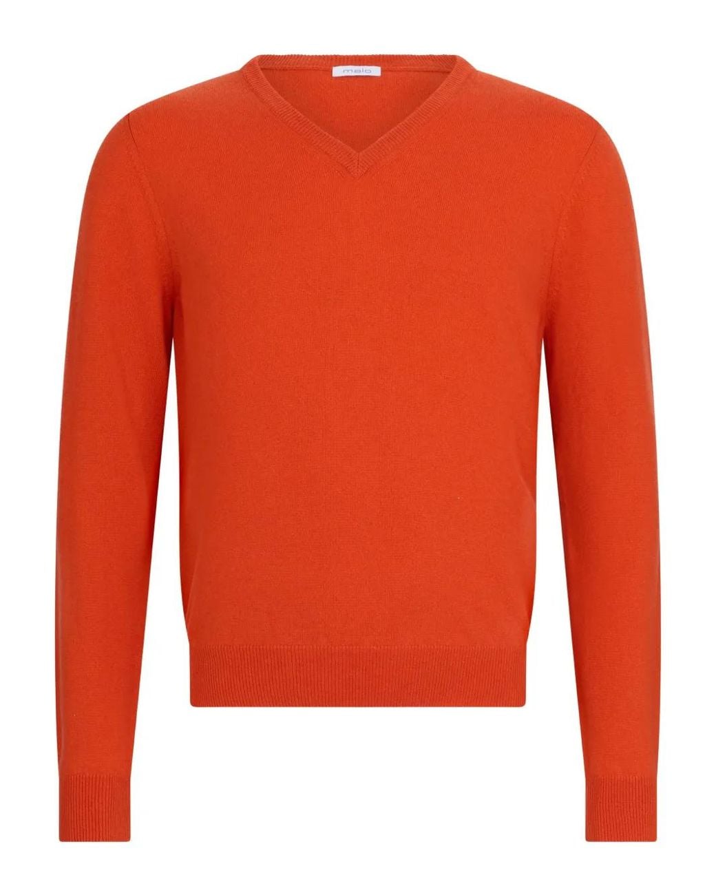 Malo Orange V-Neck Sweater for men