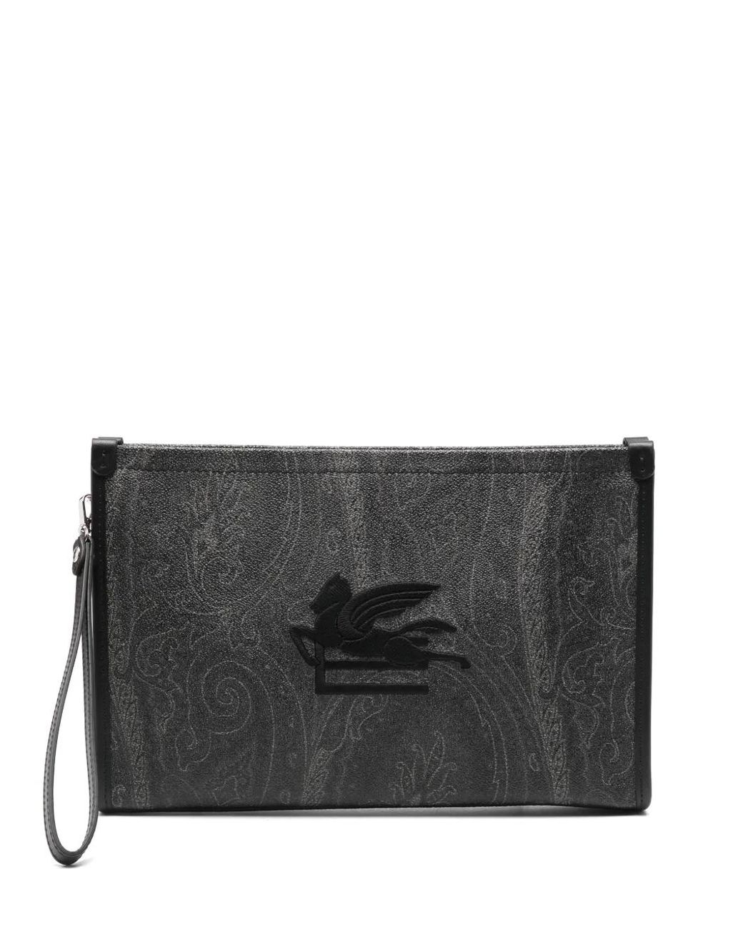 Etro Gray Arnica Clutch Bag for men
