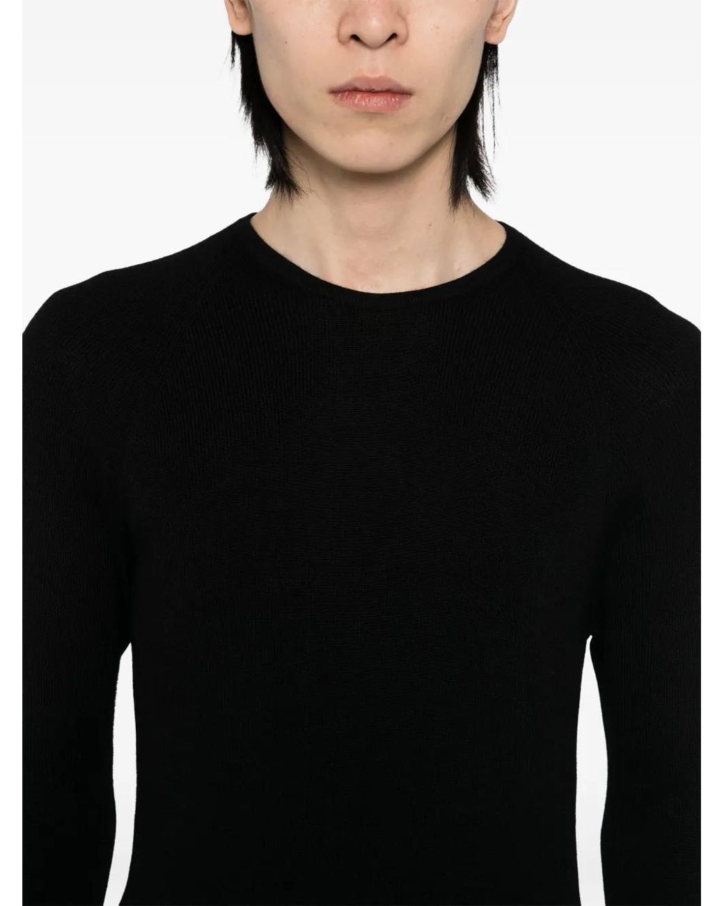 Label Under Construction Black Round-Neck Jumper for men