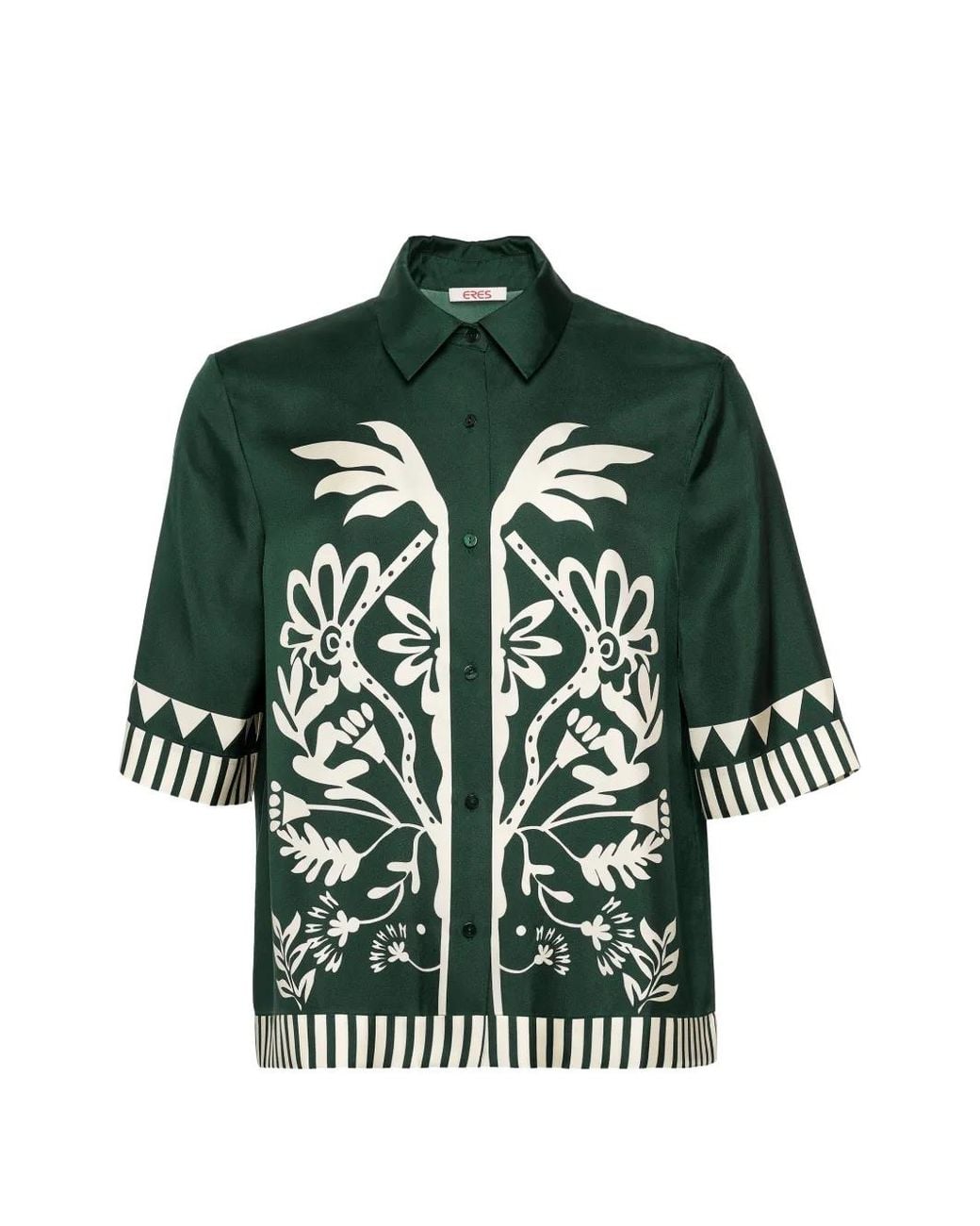 Eres Green Floral-Print Shirt