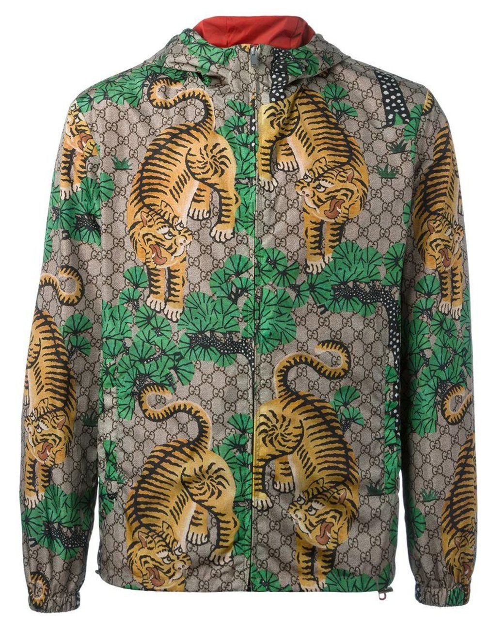 Veste à tigres imprimés Gucci pour homme en coloris Vert | Lyst