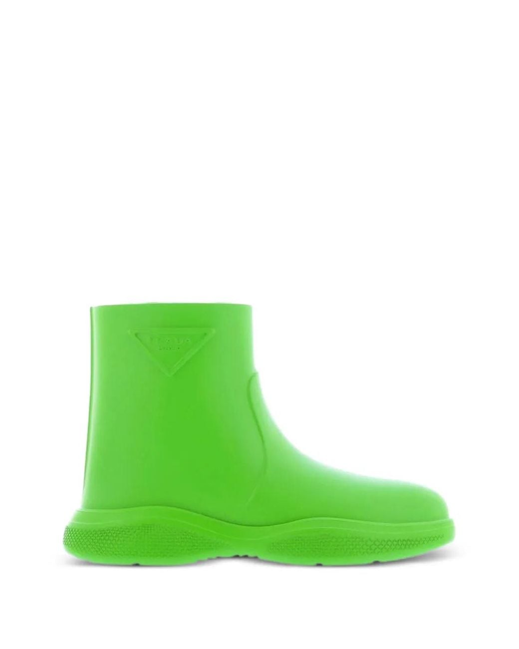Prada Green Triangle Logo Boots