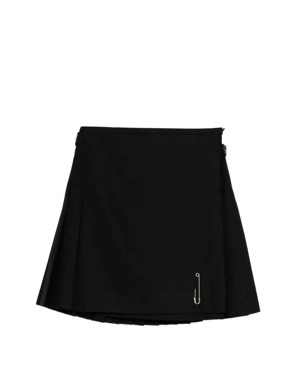 Le Kilt Black Safety-Pin Pleated Mini Skirt