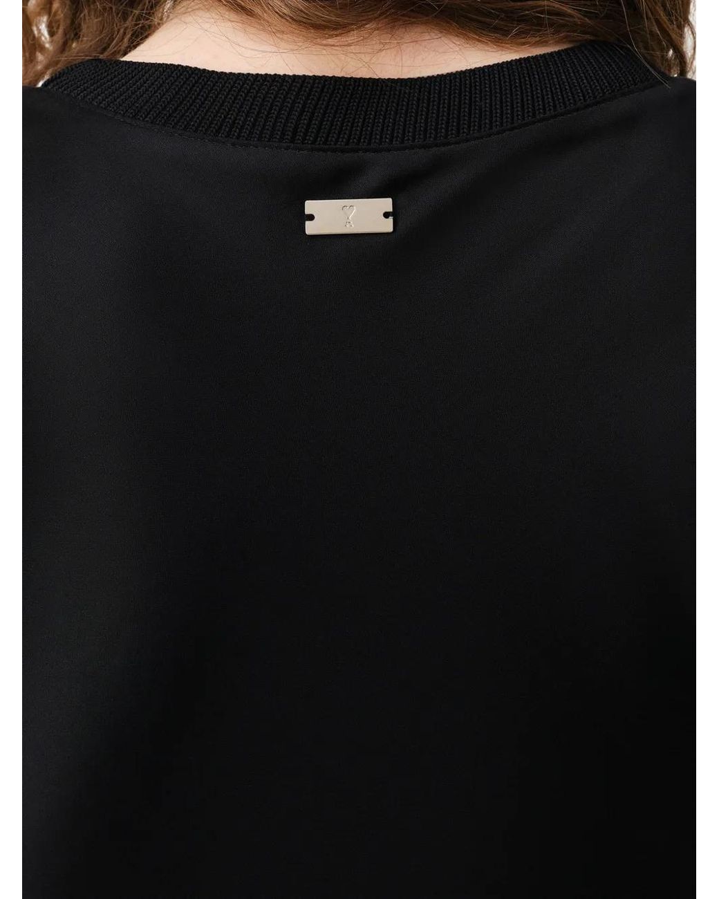Robe Longue À Bords Nervurés AMI en coloris Black