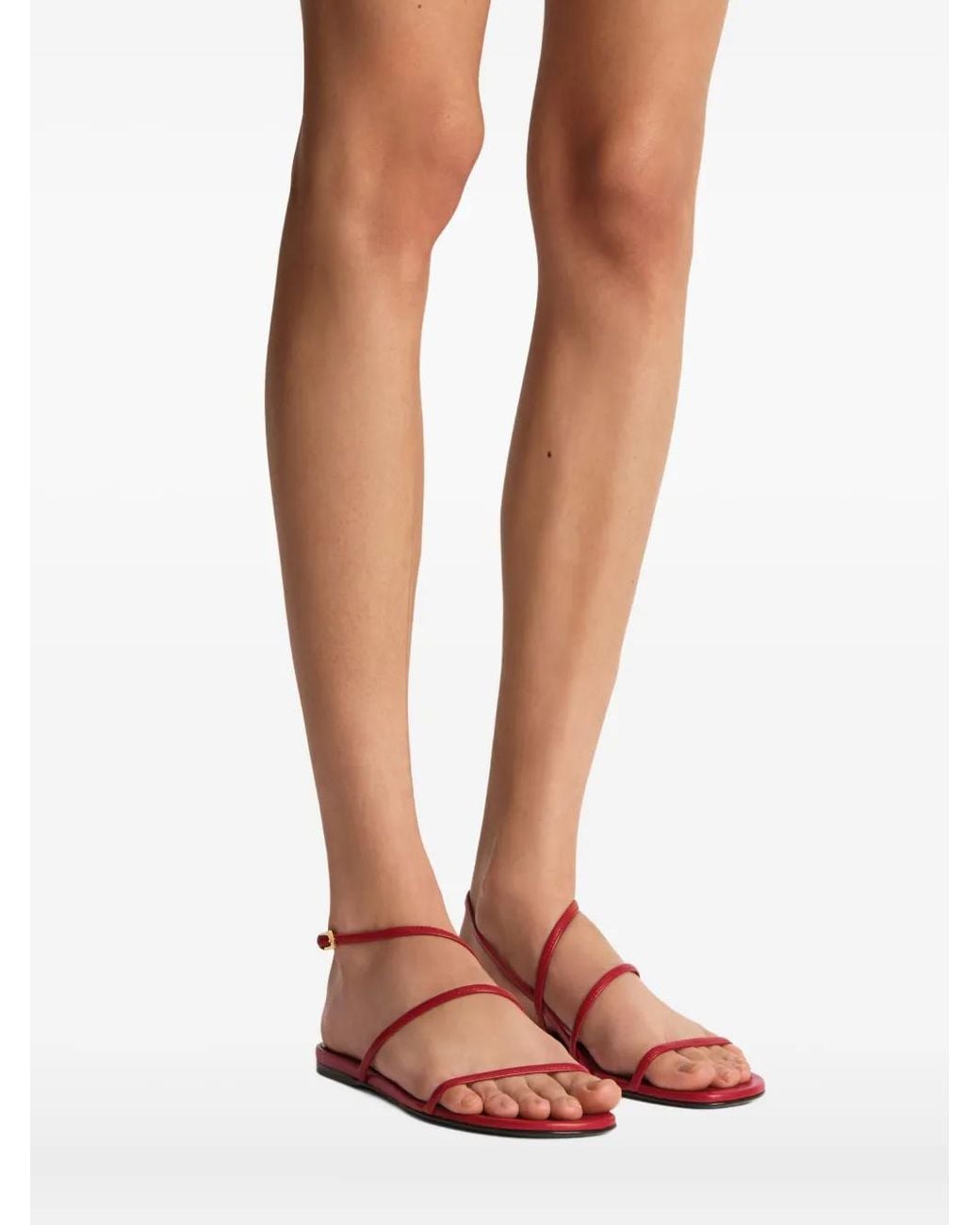 Khaite Red Sandalen Loop Aus Leder