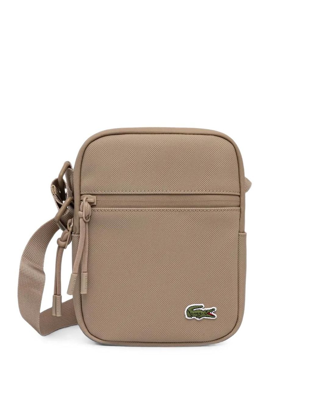 Lacoste Natural Small Lcst Slimline Fastening Shoulder Bag for men