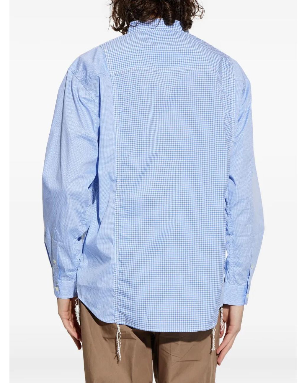 Comme des Garçons Blue Checked Panelled Shirt for men