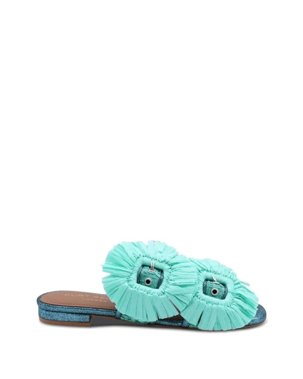 Kurt Geiger Green Raffia-Embellished Glitter-Effect Sandals