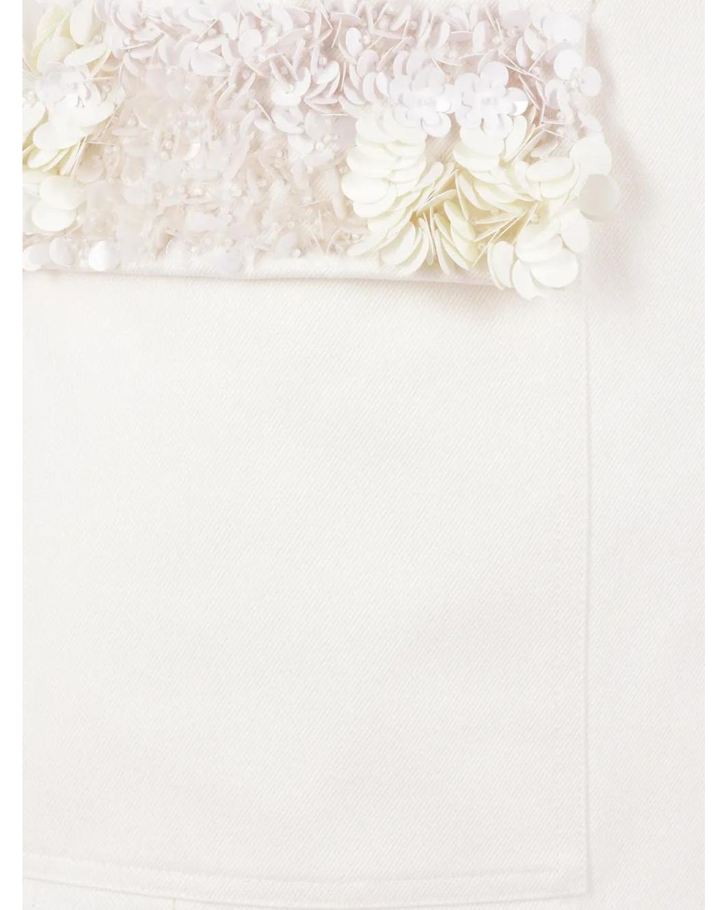 Plan C White Pocket Mini Skirt