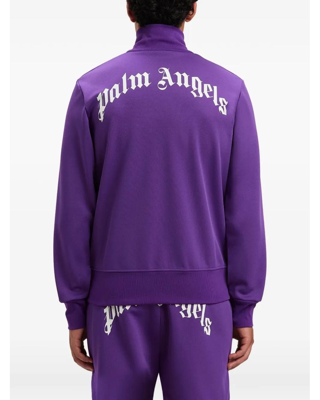 Palm Angels Purple Back Curved Logo Track Jacket for men