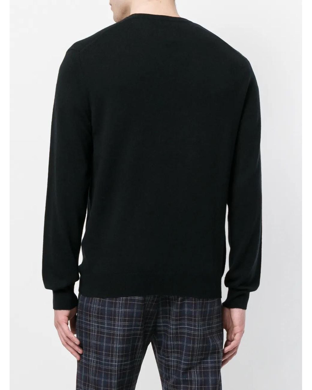 N.Peal Cashmere Black Cashmere The Burlington Jumper for men