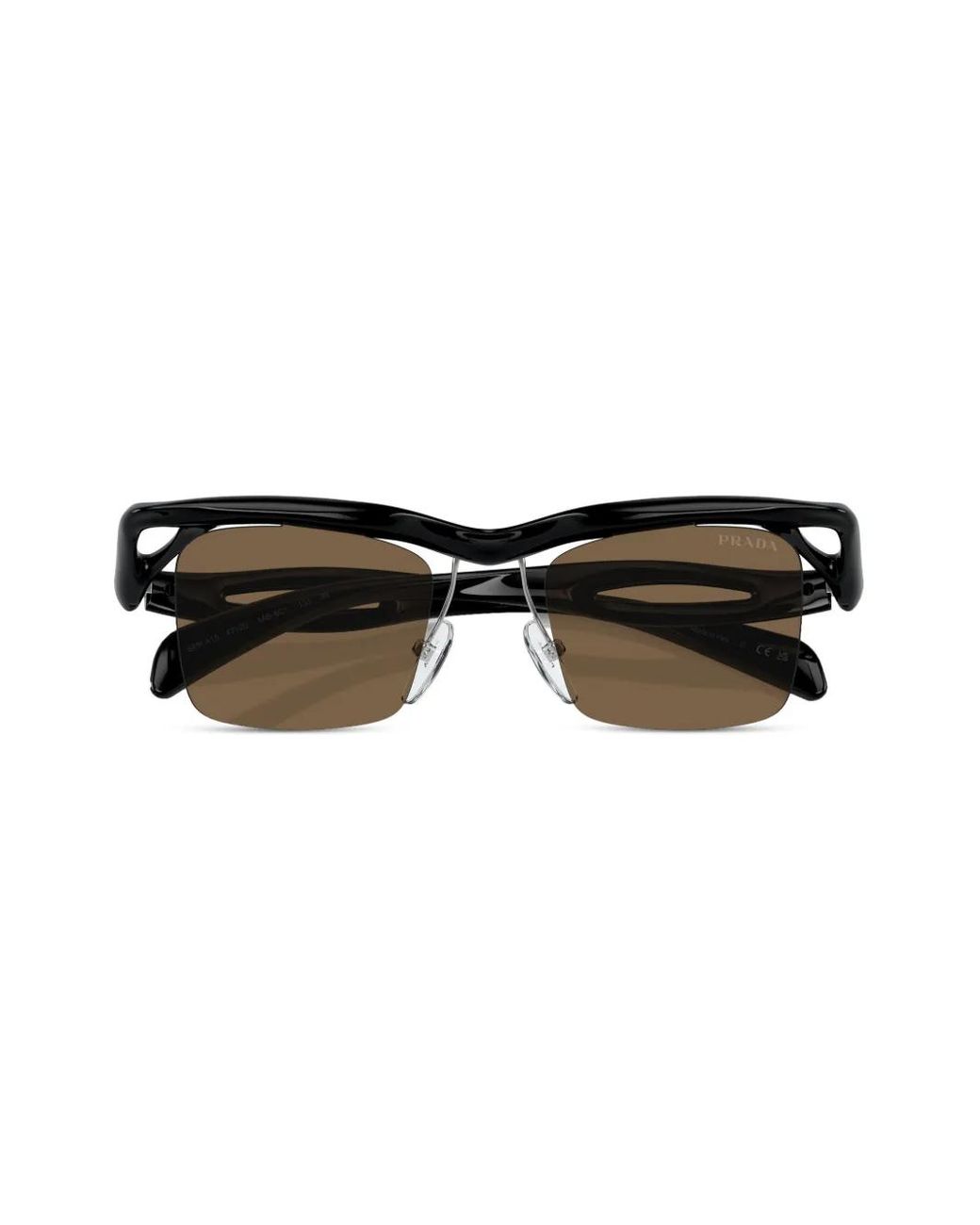 Prada Brown Pr A15S Square-Frame Sunglasses