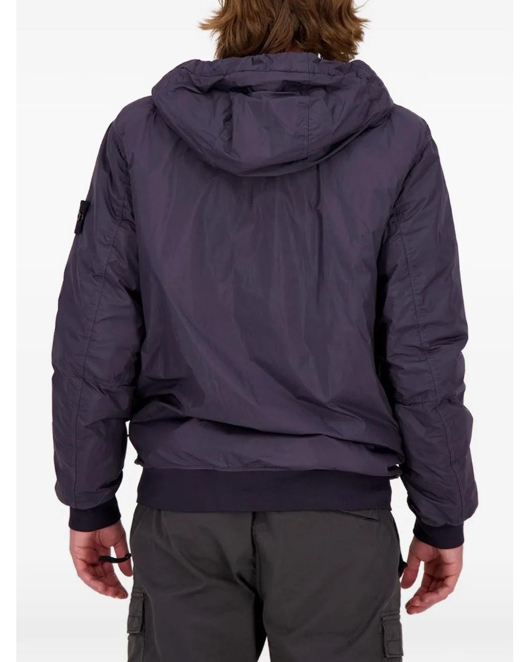 Stone Island Blue Crinkle Reps Hooded Jacket for men