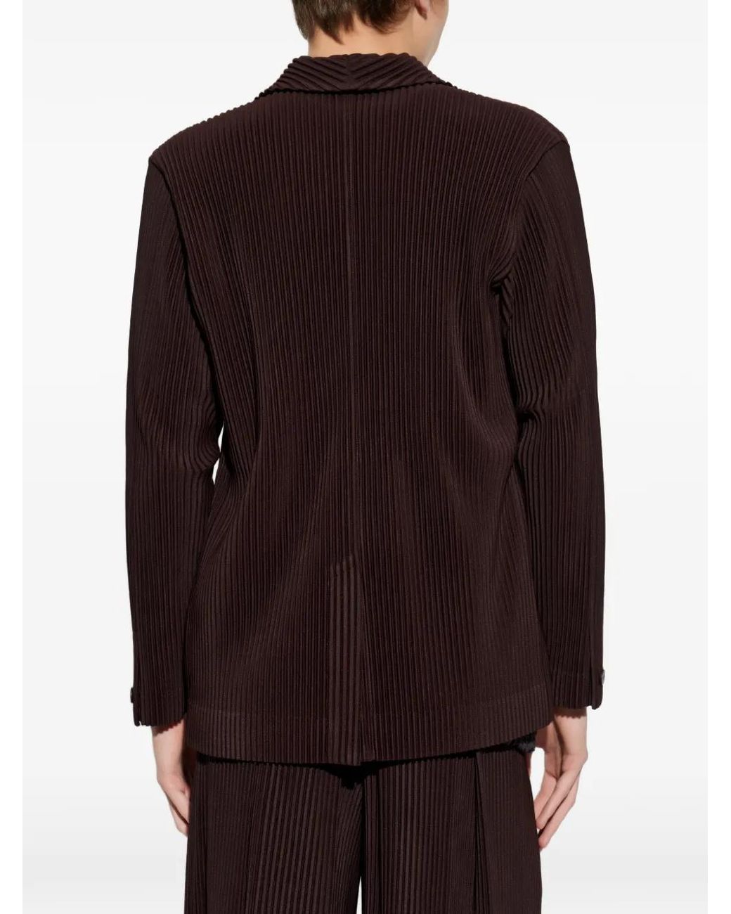 Homme Plissé Issey Miyake Purple Pleated Notch-Lapel Jacket for men
