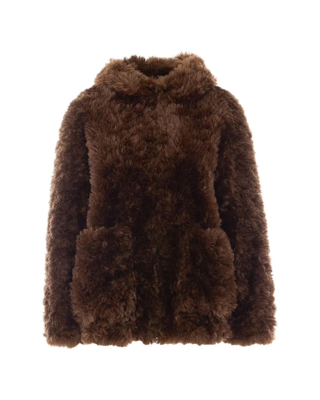 Vegancode Brown Faux-Fur Hooded Jacket