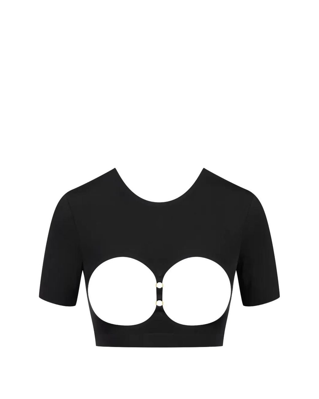 Maison Close Black Ouvert Cut-Out Crop Top