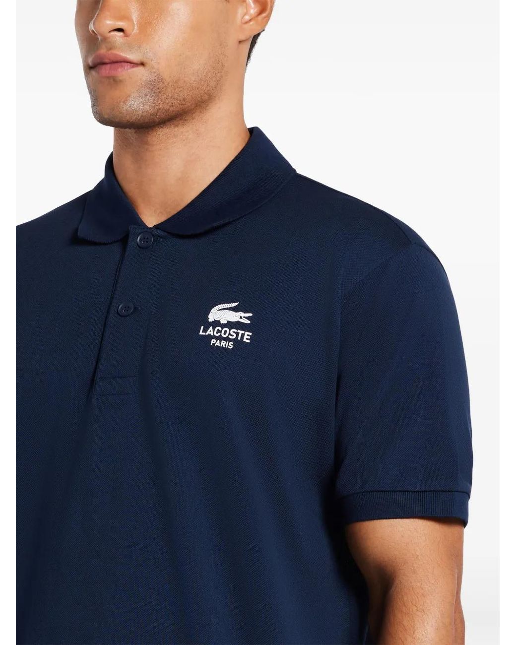 Lacoste Blue Printed Polo Shirt for men