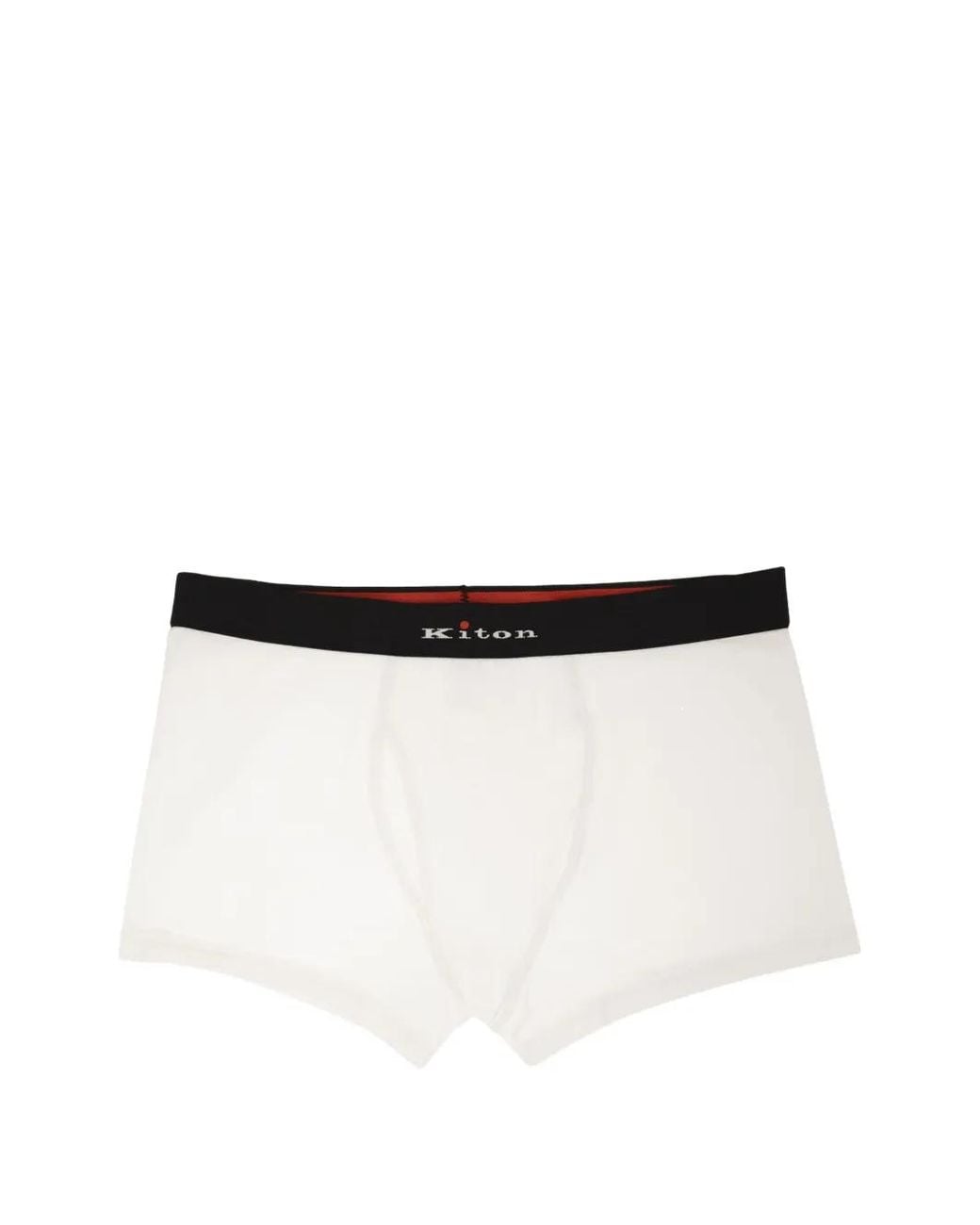 Kiton White Logo-Waistband Boxers for men