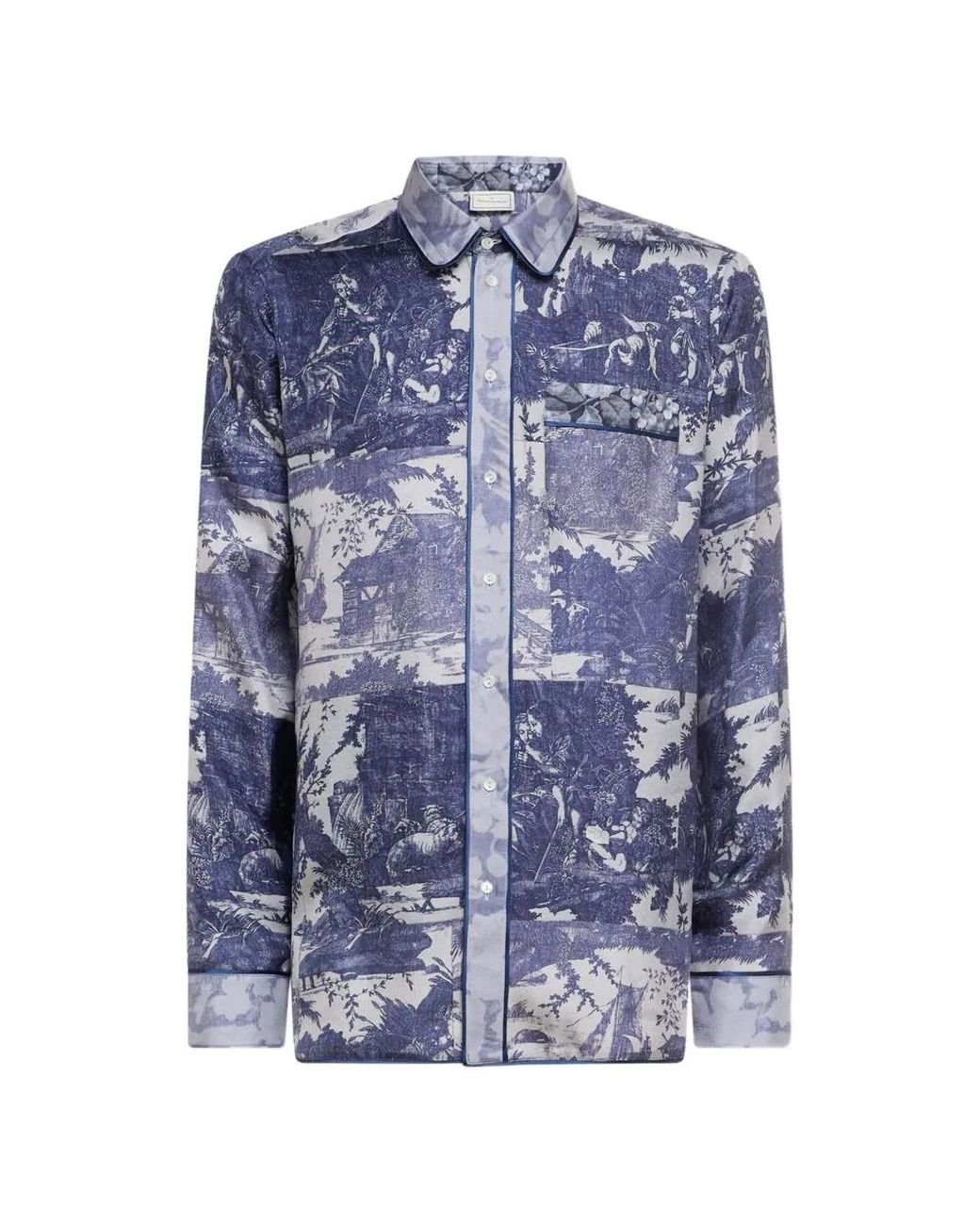 Pierre Louis Mascia Blue Aloe Long-Sleeve Shirt