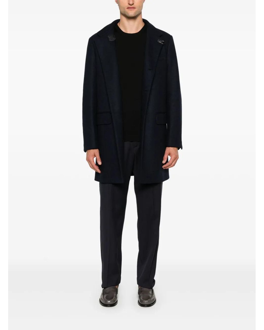 Fay Blue Single-Breasted Coat for men