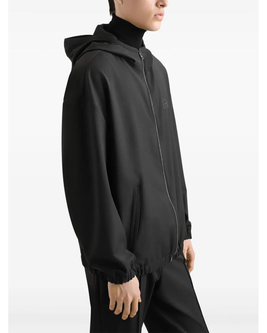 Dolce & Gabbana Black Appliqué Lightweight Jacket for men