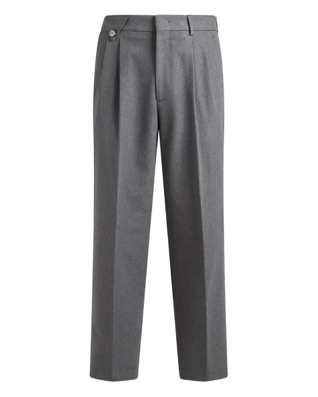 Etro Geplooide Wollen Broek in het Gray voor heren