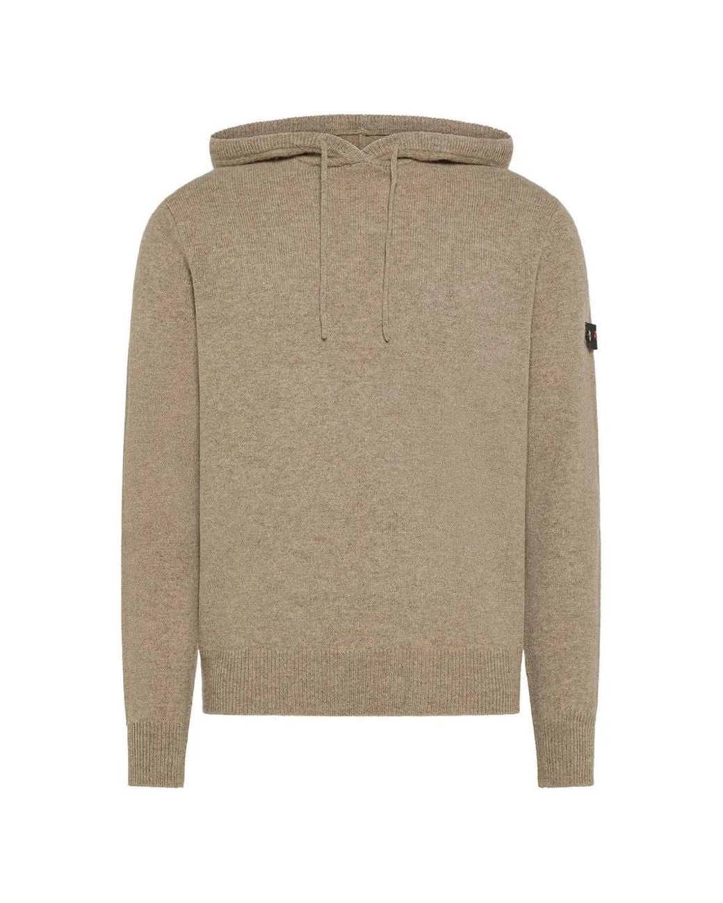 Peuterey Natural Logo-Patch Drawstring Knitted Hoodie for men